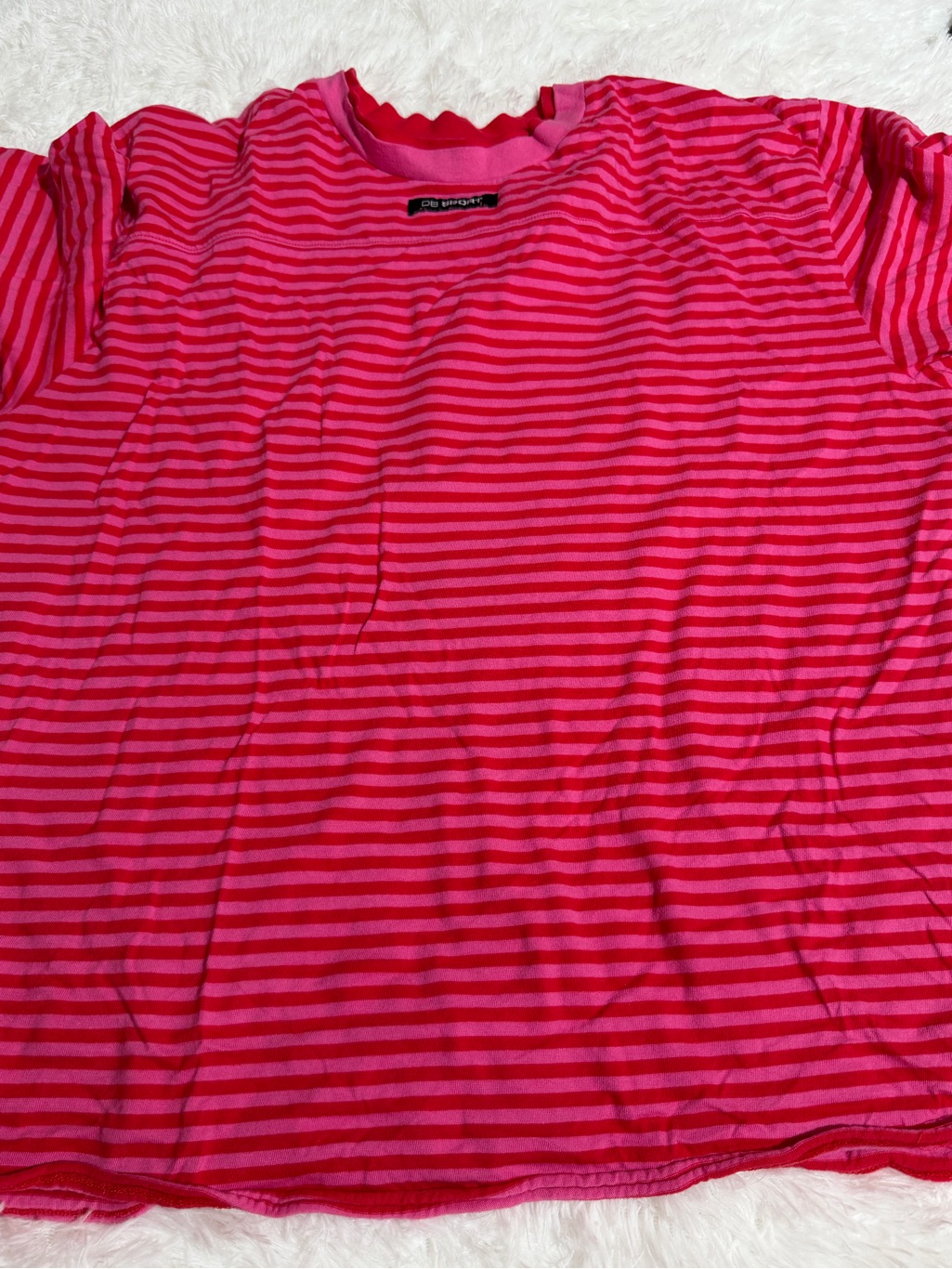 Dairy Boy Xl/Xxl Striped The Big Tee Mini Short Pink Picnic Stripe Matching Set — image 4 of 8